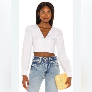L’Academie Celi Crop Blouse White XS